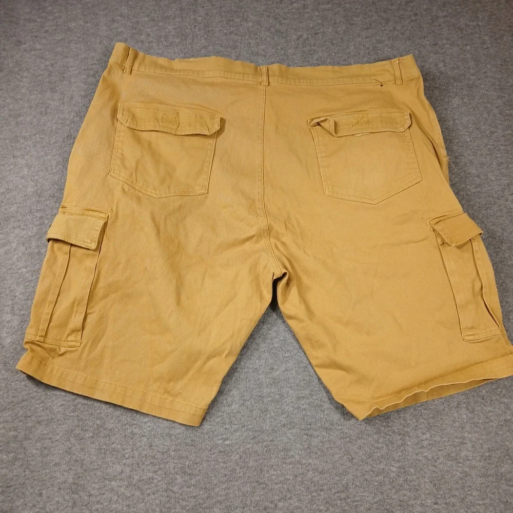 Wicked Stitch Cargo Shorts Mens 42‎ Tan Mustard Cotton Blend Stretch Casual